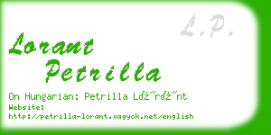 lorant petrilla business card